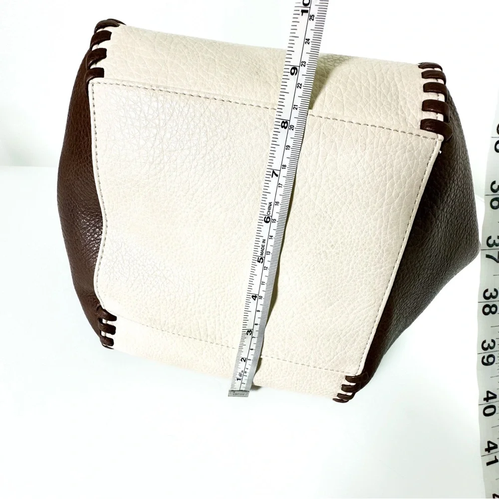 Anthropologie Two Tone Satchel in Cream NWT